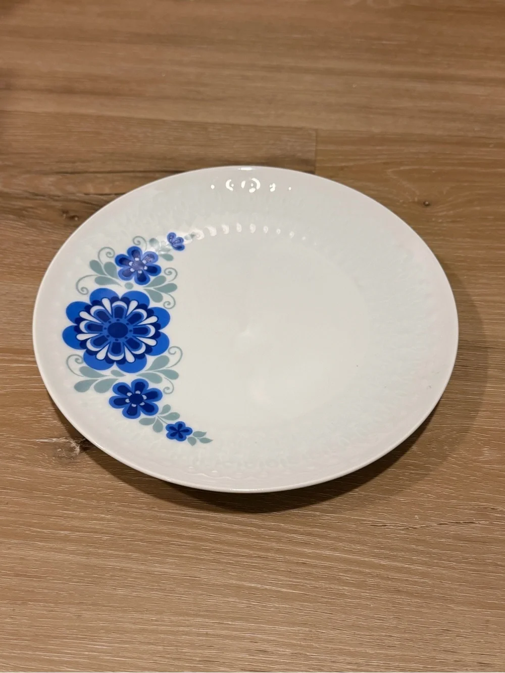 Mitterteich mid century Salad Plates with Blue Floral Accent - Set of 6
